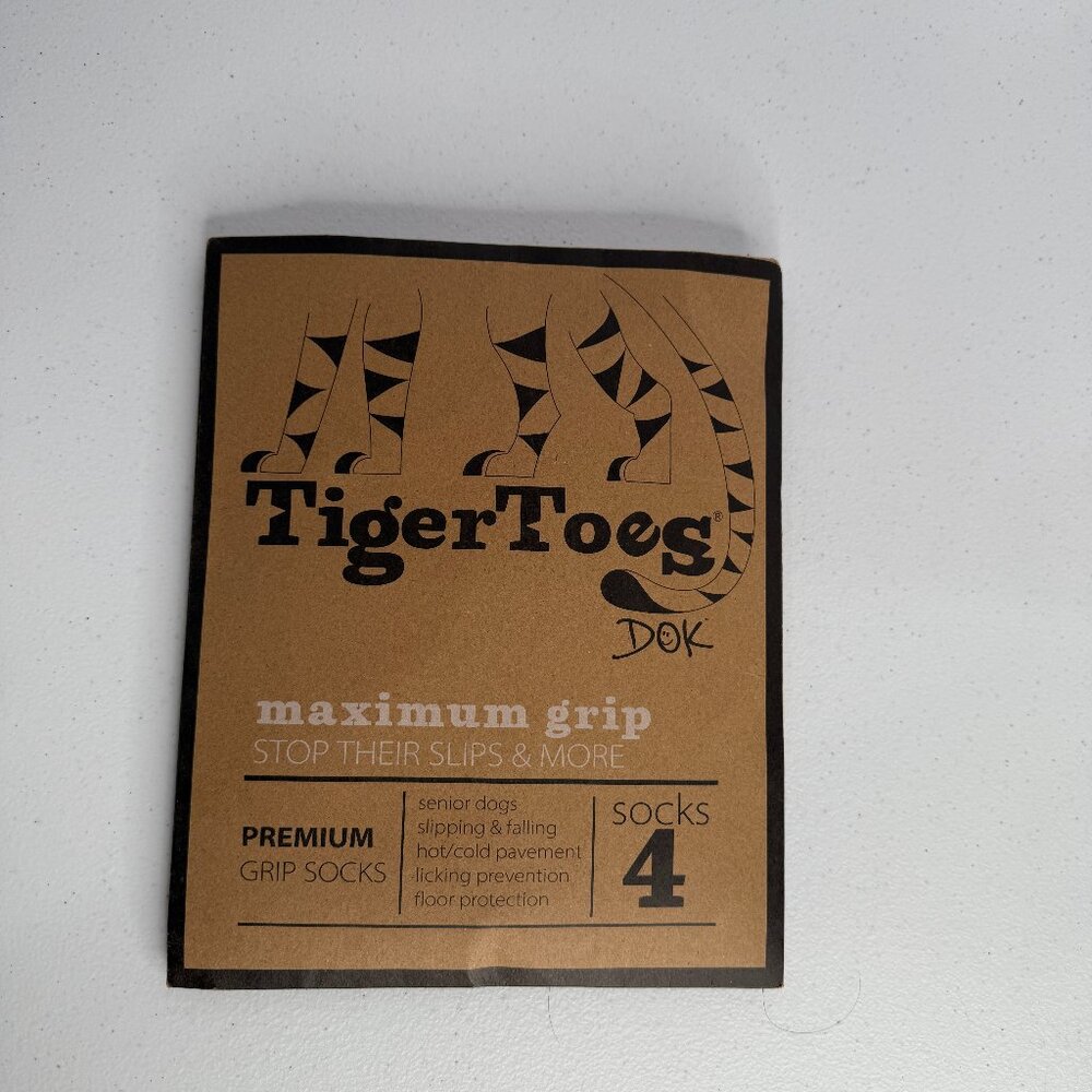 TigerToes Dog Grip Socks (Set of 4,‎ XXL)